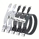 Кабель USB - Lightning 3м в оплетке для Apple iPhone, iPad, iPod, прочный зарядный шнур, фото 4