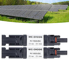 Діод блокуючий MC4 1000В 30А IP67 для сонячних батарей з роз’ємами 4мм