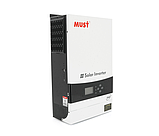 Гібридний інвертор MUST PV19-6048EXP, 6000 Вт, 48 В, MPPT 80 А (450 В DC), заряд 1-60 А, РК-дисплей, RS232/USB, фото 3