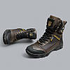 Зимові чоловічі шкіряні черевики, берці коричневі утеплені з натуральної шкіри на хутрі на зиму для чоловіків, розмір 40-46, фото 3