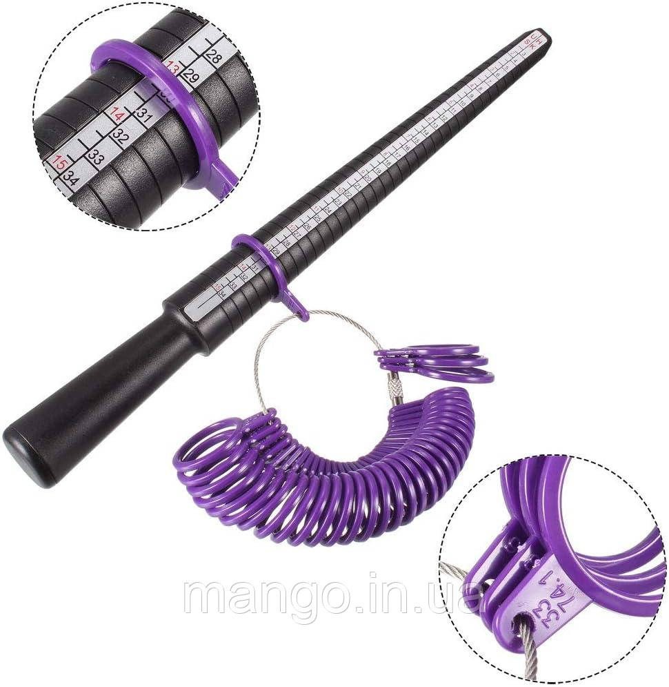 Пальцемір і кільцемір 4 шкали пластик 27 заготівок, фото 1