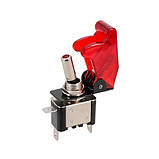 Тумблер-перемикач живлення 12В 20А з LED підсвіткою, червоний вимикач для авто та техніки, фото 3