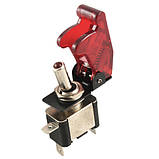 Тумблер-перемикач живлення 12В 20А з LED підсвіткою, червоний вимикач для авто та техніки, фото 5