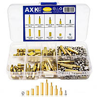 Набір латунних стояк М3 120шт з гвинтами, монтажні 6-гранні міжплатні стійки для електроніки