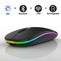 Бездротова миша iMice E-1300, 2.4ГГц та Bluetooth, акумулятор, підсвітка, чорна