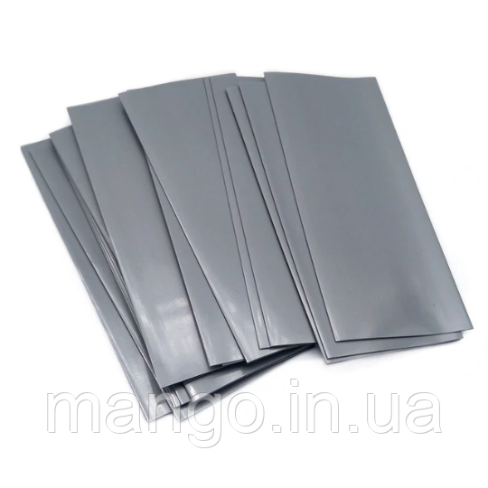 Термоусадочна плівка для акумуляторів 18650 сіра ПВХ набір 100шт термоусадка ізоляційна обгортка, фото 1