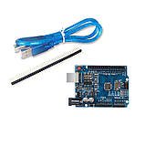 Arduino Uno R3 плата ATmega328PB з USB Type-C, контролер AVR з чипом CH340G для DIY проєктів та навчання, фото 2