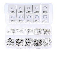 Набір швидкознімних упорних шайб і стопорних кілець (200 шт) у пластиковому кейсі