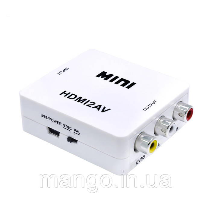 Конвертер AV RCA в HDMI відео та аудіо, Full HD 1080p адаптер для телевізора і монітора, фото 1
