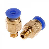 Фітинг PC4-M6 для PTFE трубки, конектор Bowden MK8 E3D, пневмофітинг для 3D-принтера