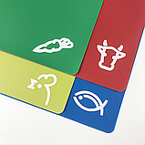 Набір кухонних розділювальних дощок 4шт гнучкі 33×27×0.25 см, кольорові, поліпропілен, фото 3