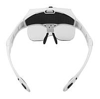 Окуляри збільшувальні налобні з LED підсвіткою, змінні лінзи 5 шт (1X-3.5X), лупа для роботи з дрібними деталями, модель 9892B1