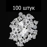 Капси для тату чорнил пігментів M 10мм 100шт пластикові колпачки для фарб та пігментів у татуюванні