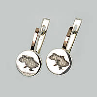 Срібні сережки з мапою України