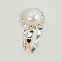 Срібна кільця з перлами