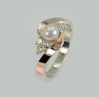 Каблеск срібний із перлами