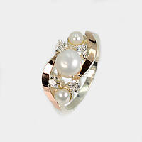 Срібна кільця з перлами