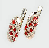 Срібні сережки із золотими пластинами