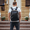 Чоловічий рюкзак шкіряний міський для ноутбука чорний Tiding Bag B2-884371A, фото 8
