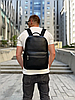 Шкіряний чоловічий рюкзак міський для ноутбука та документів чорний Tiding Bag 20334, фото 10