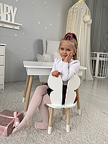 Дитячий столик і стільчик метелик білий. Столик із нішею для олівців і розмальовок, фото 2