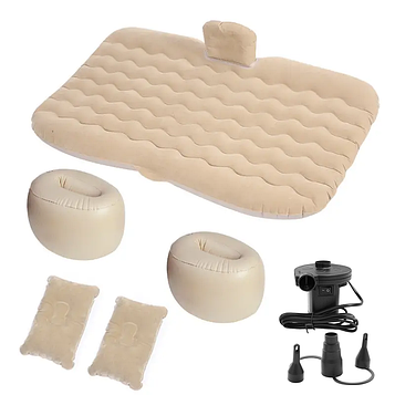 Надувний легкий автомобільний матрац для заднього сидіння з подушками, бежевий KT7001903 PeremogaUA