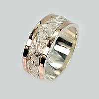 Обручка срібло із золотом