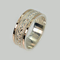 Обручка срібло із золотом