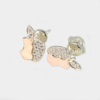 Сережки-гвоздики із срібла з золотими вставками