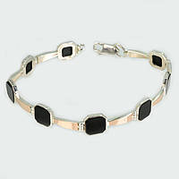 Срібний браслет із оніксом