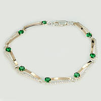 Срібний браслет з золотими пластинами