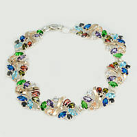 Срібний браслет із золотими вставками