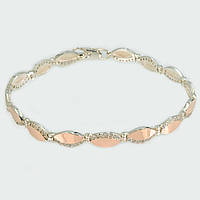 Срібний браслет із золотими накладками