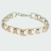 Срібний браслет з золотими пластинами