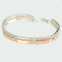 Срібний браслет з золотими вставками