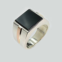 Срібне кільце з оніксом