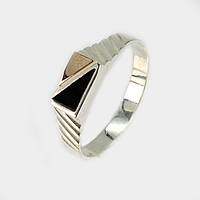 Срібне кільце із золотими напайками