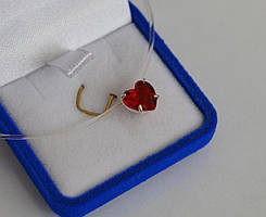 Підвіска срібляста серце на волосіні