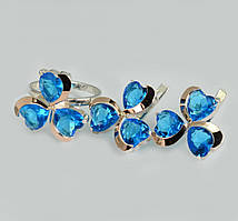 Срібний набір із накладками із золота