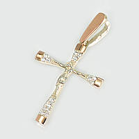 Срібний хрестик з золотими вставками