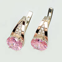 Срібні сережки з пластинами з золота