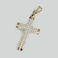 Срібний хрестик з золотими пластинами