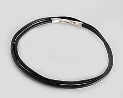 Шнурок із каучуку 3 мм зі срібним замком
