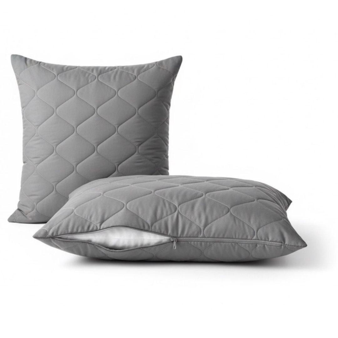 Чохол на подушку 60х60 см, стьобаний сірий, фото 1