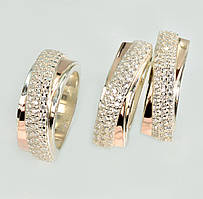 Срібний набір із золотими пластинами