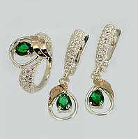 Срібний набір із золотими пластинами