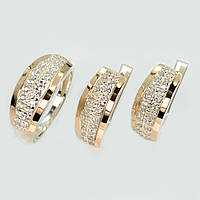 Срібний набір з золотими пластинами