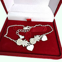 Срібний браслет для мами "Дві дівчатка з бантиками", Бр1037