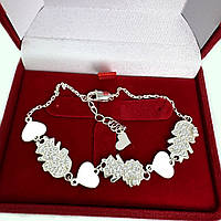 Срібний браслет для мами "Три дівчинки", Бр1043