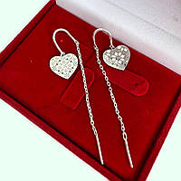 Срібні сережки-протяжки